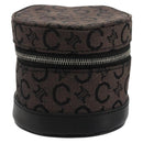 CELINE C Macadam Canvas Pouch PVC Leather Brown Gold Auth 184972A-13