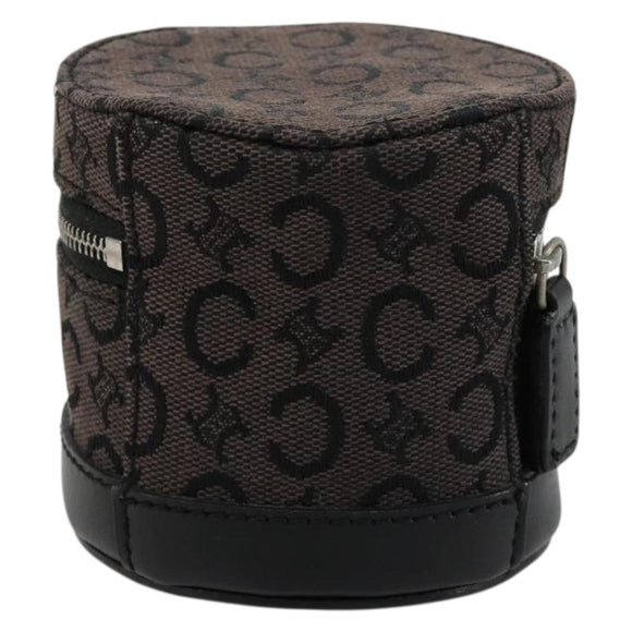 CELINE C Macadam Canvas Pouch PVC Leather Brown Gold Auth 184972A