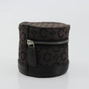CELINE C Macadam Canvas Pouch PVC Leather Brown Gold Auth 184972A-4