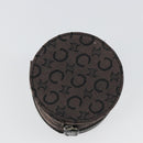 CELINE C Macadam Canvas Pouch PVC Leather Brown Gold Auth 184972A-5