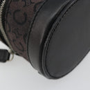CELINE C Macadam Canvas Pouch PVC Leather Brown Gold Auth 184972A-14