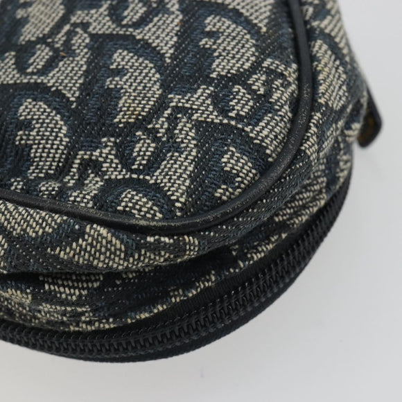 Christian Dior Trotter Canvas Satteltasche Marinegold Auth 184973A