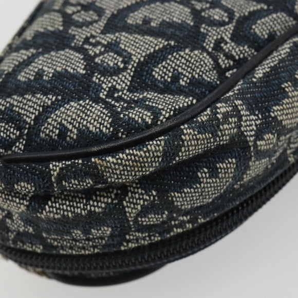 Christian Dior Trotter Canvas Satteltasche Marinegold Auth 184973A
