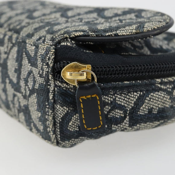 Christian Dior Trotter Canvas Satteltasche Marinegold Auth 184973A