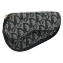 Christian Dior Trotter Canvas Satteltasche Marinegold Auth 184973A-13