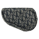 Christian Dior Trotter Canvas Satteltasche Marinegold Auth 184973A-2