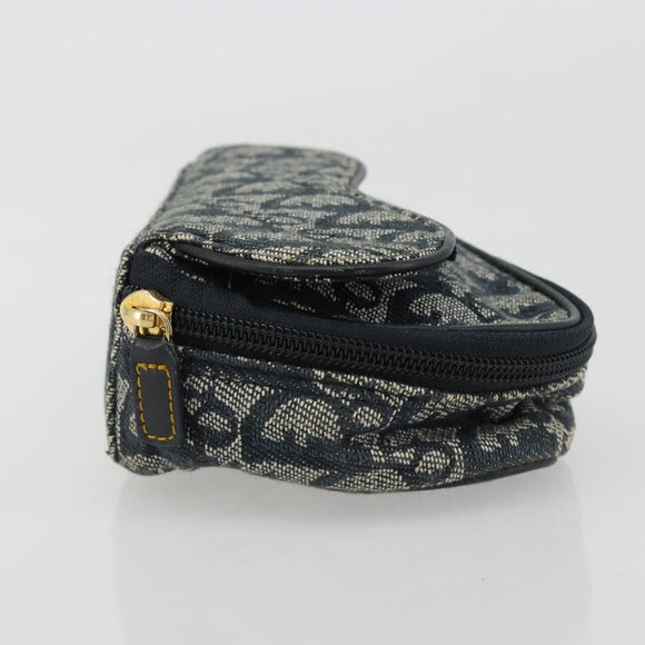 Christian Dior Trotter Canvas Satteltasche Marinegold Auth 184973A