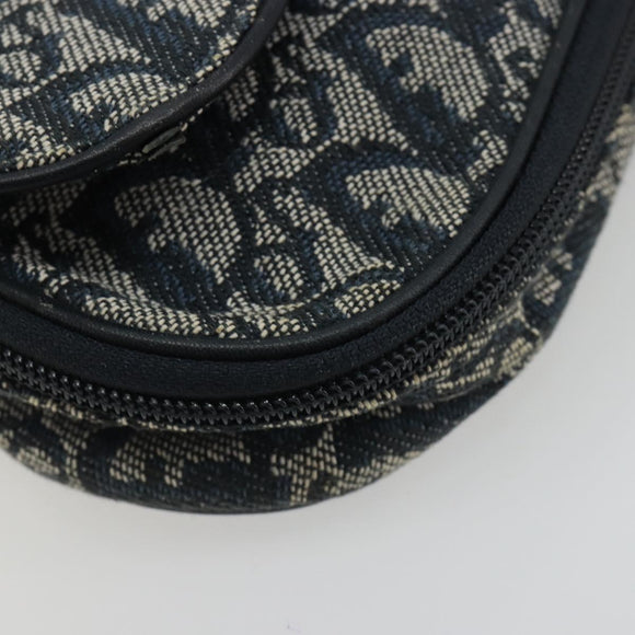 Christian Dior Trotter Canvas Satteltasche Marinegold Auth 184973A