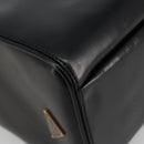 PRADA Hand Bag Leather Black Gold Auth 184974SV-16