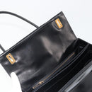 PRADA Hand Bag Leather Black Gold Auth 184974SV-21