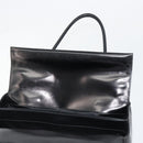 PRADA Hand Bag Leather Black Gold Auth 184974SV-22