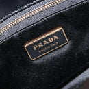 PRADA Hand Bag Leather Black Gold Auth 184974SV-23
