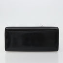 PRADA Hand Bag Leather Black Gold Auth 184974SV-5