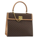 CELINE Macadam Canvas Hand Bag PVC Leather Brown Gold Auth 184975V-1