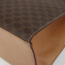 CELINE Macadam Canvas Hand Bag PVC Leather Brown Gold Auth 184975V-15