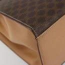 CELINE Macadam Canvas Hand Bag PVC Leather Brown Gold Auth 184975V-16