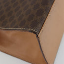 CELINE Macadam Canvas Hand Bag PVC Leather Brown Gold Auth 184975V-18