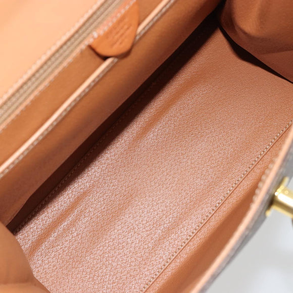 CELINE Macadam Canvas Hand Bag PVC Leather Brown Gold Auth 184975V