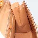 CELINE Macadam Canvas Hand Bag PVC Leather Brown Gold Auth 184975V-21