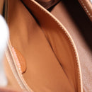 CELINE Macadam Canvas Hand Bag PVC Leather Brown Gold Auth 184975V-24