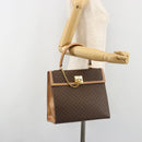 CELINE Macadam Canvas Hand Bag PVC Leather Brown Gold Auth 184975V-25
