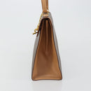 CELINE Macadam Canvas Hand Bag PVC Leather Brown Gold Auth 184975V-3