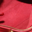 Christian Dior Lady Dior Canage Hand Bag Leather 2way Red Gold Auth 184976M-10