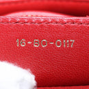 Christian Dior Lady Dior Canage Hand Bag Leather 2way Red Gold Auth 184976M-11