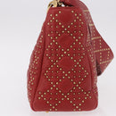 Christian Dior Lady Dior Canage Hand Bag Leather 2way Red Gold Auth 184976M-4