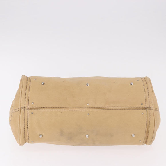 Chloe Paddington Hand Bag Leather Beige Silver Auth 184977A
