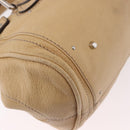 Chloe Paddington Hand Bag Leather Beige Silver Auth 184977A-13