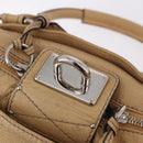 Chloe Paddington Hand Bag Leather Beige Silver Auth 184977A-16