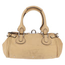 Chloe Paddington Hand Bag Leather Beige Silver Auth 184977A-3