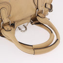 Chloe Paddington Hand Bag Leather Beige Silver Auth 184977A-8