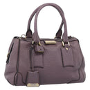 BURBERRY Hand Bag Leather Purple Silver Auth 184978-1