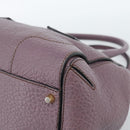BURBERRY Hand Bag Leather Purple Silver Auth 184978-9