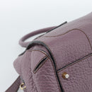 BURBERRY Hand Bag Leather Purple Silver Auth 184978-14