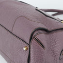 BURBERRY Hand Bag Leather Purple Silver Auth 184978-15