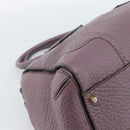 BURBERRY Hand Bag Leather Purple Silver Auth 184978-16