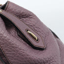 BURBERRY Hand Bag Leather Purple Silver Auth 184978-17
