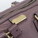 BURBERRY Hand Bag Leather Purple Silver Auth 184978-19
