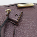 BURBERRY Hand Bag Leather Purple Silver Auth 184978-20