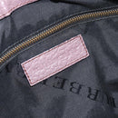 BURBERRY Hand Bag Leather Purple Silver Auth 184978-21