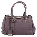 BURBERRY Hand Bag Leather Purple Silver Auth 184978-13