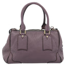BURBERRY Hand Bag Leather Purple Silver Auth 184978-2