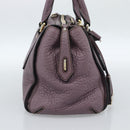 BURBERRY Hand Bag Leather Purple Silver Auth 184978-3