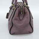 BURBERRY Hand Bag Leather Purple Silver Auth 184978-4