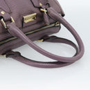 BURBERRY Hand Bag Leather Purple Silver Auth 184978-7