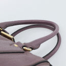BURBERRY Hand Bag Leather Purple Silver Auth 184978-8