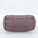 BURBERRY Hand Bag Leather Purple Silver Auth 184978-5